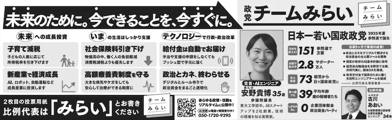 比例代表 九州ブロックの選挙公報、詳細は以下に記載