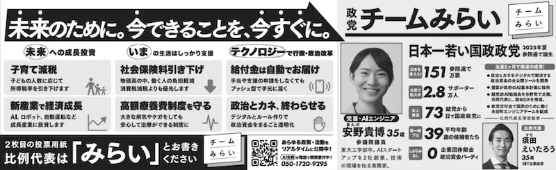 比例代表 東海ブロックの選挙公報、詳細は以下に記載